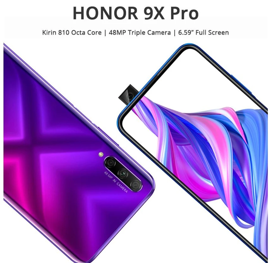 Смартфон Honor 9X pro 8G 128G Honor 9X pro Kirin 810 Octa Core 48MP фронтальная камера 16MP 4000mAh