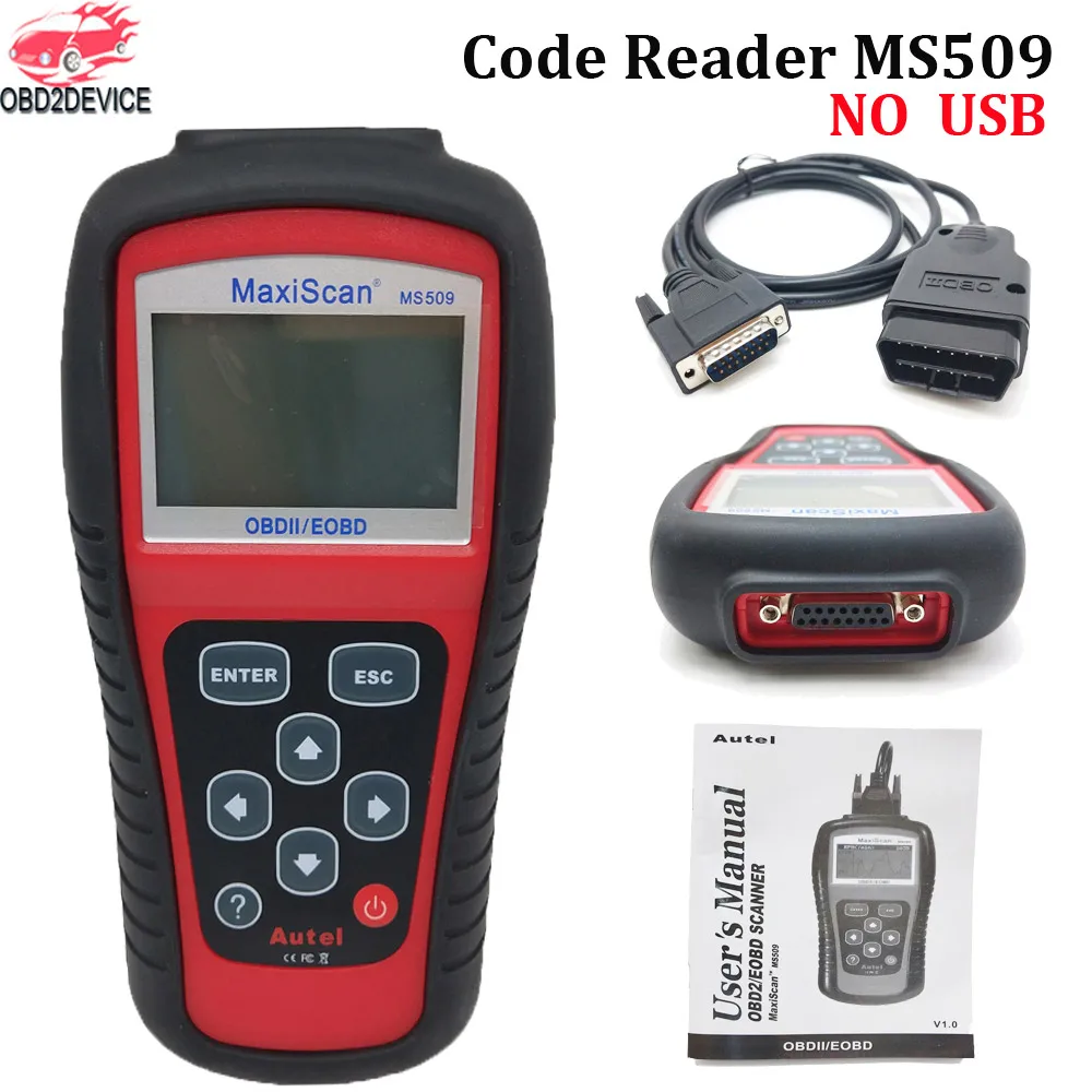 MS509 сканер OBD2/EOBD считыватель кодов неисправностей MaxiScan MS509 США, Азии и Европы универсальный автомобильный диагностический инструмент MS 509 - Цвет: MS509 Full Set