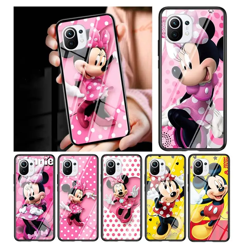 

Minnie Disney Mouse Cute for Xiaomi Mi 11 Lite 10 Note Ultra 5G 9 SE 8 A3 A2 A1 6X Pro Play F1 5G Tempered Glass Phone Case
