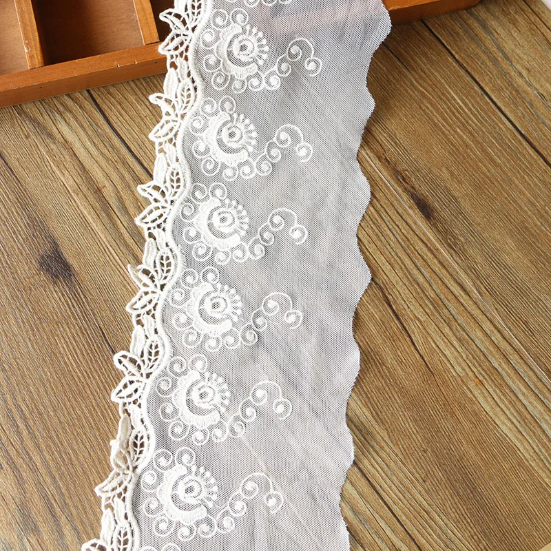 2 ярда белое кружевное платье с цветочной вышивкой ширина 15 см|Кружево| |