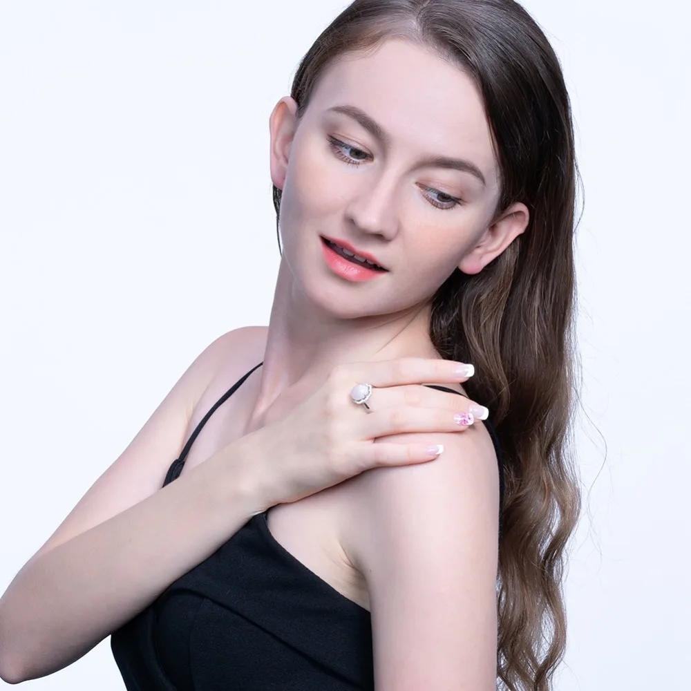 ORSA JEWELS Подлинная Мода 925 Обручальное розовое кварцевое кольцо из стерлингового серебра в форме цветка кольцо на головщину ювелирные изделия VSR16
