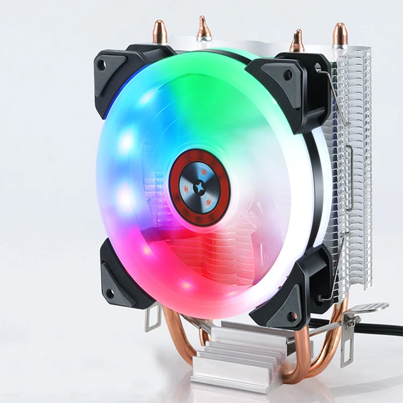 colorful Радиатор охлаждения процессора тихий вентиляторы для Intel LGA775 1155 1156 ПК компьютер процессор материнской платы Вентилятор охлаждения Сияющий звезда свет издание - Цвет лезвия: colorful