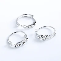 new fidget beads rings for women men rotate freely anti stress anxiety ring single coil antistress spiral beads rotate jewlery
