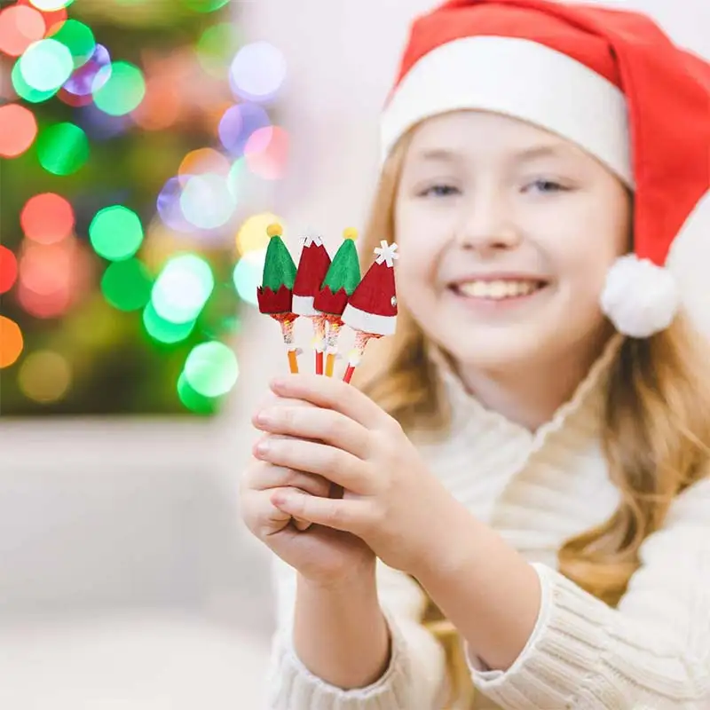 24 шт Рождественская мини шляпа шапка леденец Нетканая крышка бутылки вина