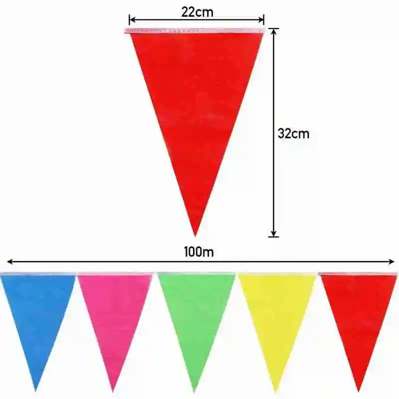 

100M New Small Flags Multi Color String Flag Bunting Wedding Ceremony Opening Decoration Marriage Party
