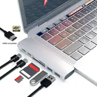 Док-станция Mosible для USB Type-C Thunderbolt 3 с HDMI-совместимым Rj45 1000 м адаптером TF SD ридер PD 3,0 Для MacBook Pro/Air M1 Typ M2A5