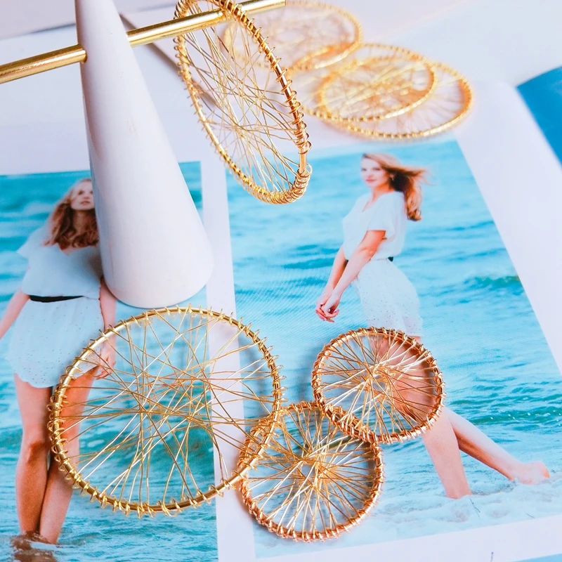 Япония и Корея простая Мода Металлическое геометрическое кольцо сетка личность