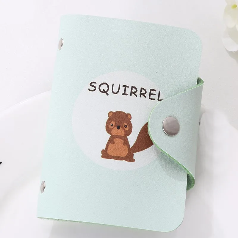 Женский чехол с милым мультяшным животным принтом держатель для кредитных карт