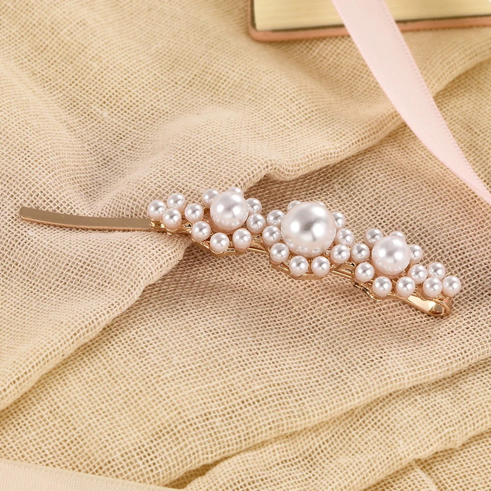 1/2 шт Металлические жемчужные заколки для волос женские аксессуары Прямая