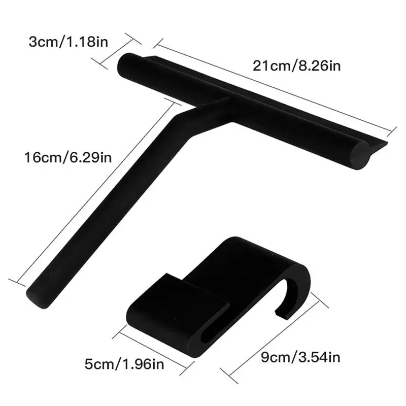 Silicone Scraping Wiper Cleaner Mirror Cleaning Soft Squeege Brush Door Shower Washing Tools With Hook | Дом и сад