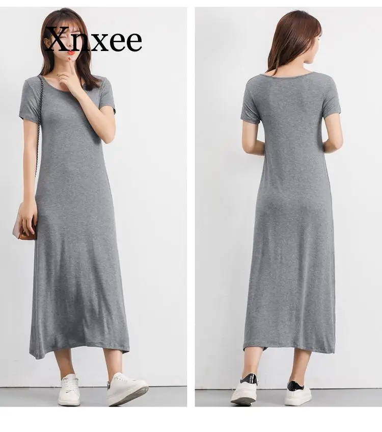 2020 Летняя женская ночная рубашка больших размеров мягкая хлопковая из модала с