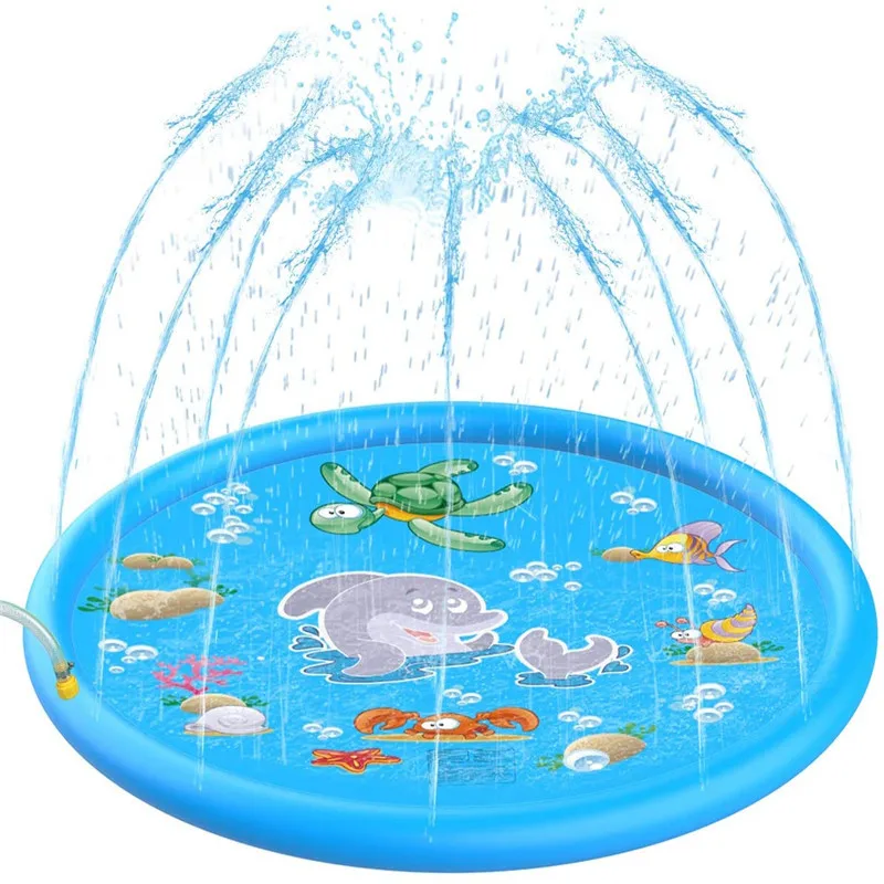 

Inflatable Water Spray Mat 68 Inches Round Water Sprayer Pad Water Spray Cushion Inflatable Play Mat Outdoor Air Mattress