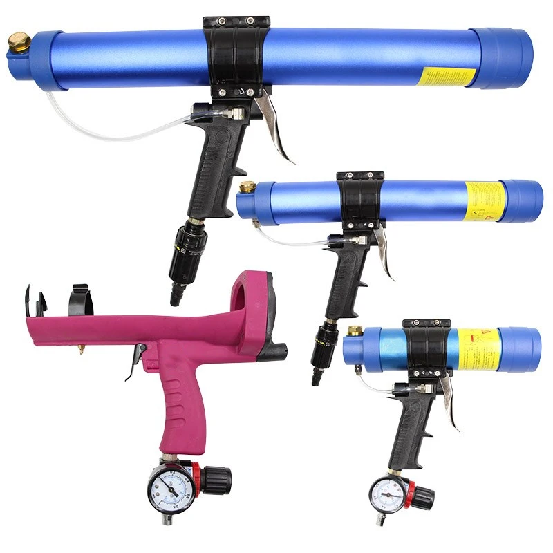 

310 ml semi open pneumatic glue gun, caulking gun tool, air sealant barrel gun, silicone caulking nozzle, glass glue tool