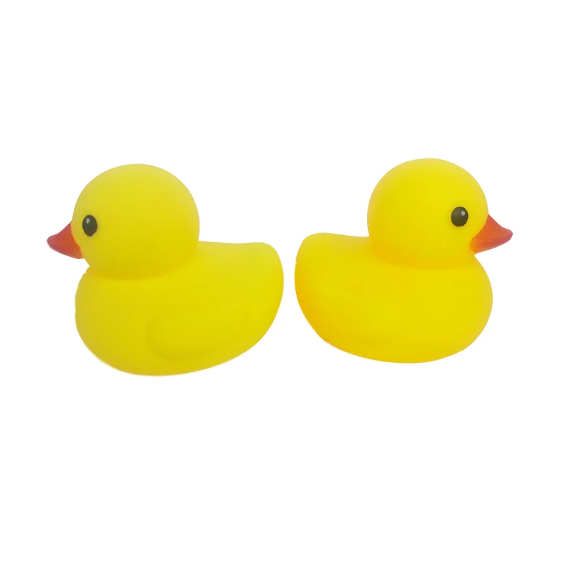 Cute Baby Bath Toy Duck Figure Kids Bathtub Toy Rubber Yellow Duckling Rattle Squeeze Water Bathing Toy Small Size Squeaky Duck