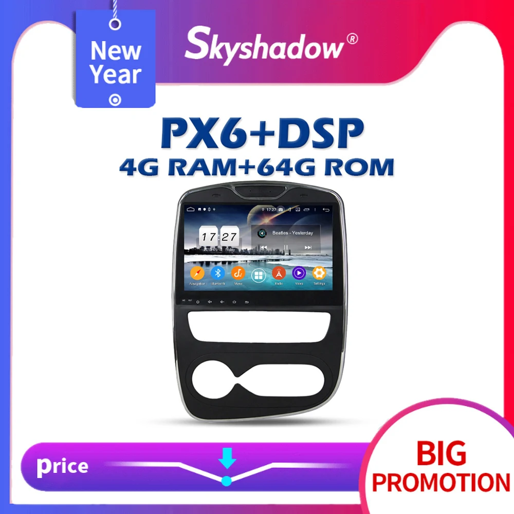 Автомобильный DVD плеер DSP IPS AHD Android 10 0 4 Гб + 64 GPS карта RDS радио Wifi Bluetooth 5 для Renault Clio