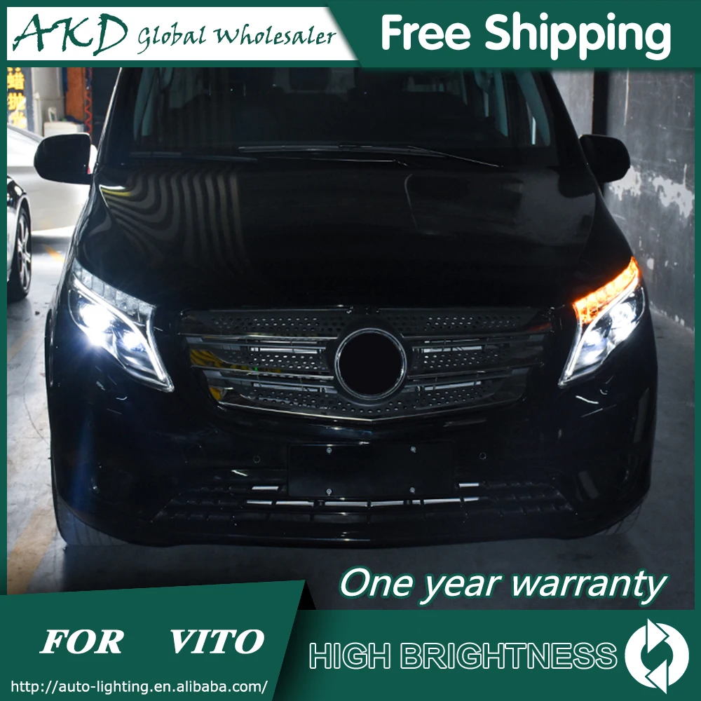 Фары для автомобиля Benz VITO 2013- DRL дневные ходовые огни головная лампа светодиодный Биксеноновая лампа Противотуманные фары тюнинг автомобильные аксессуары