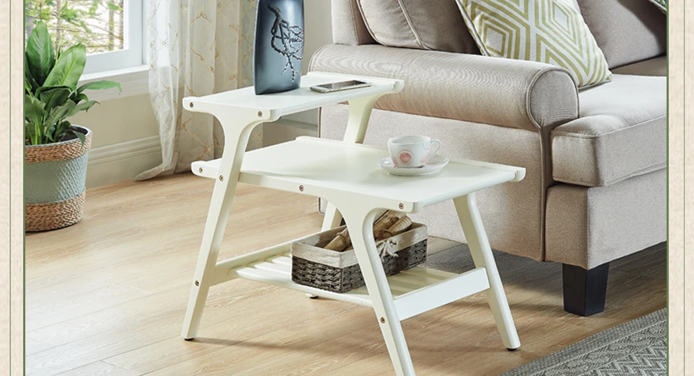 

Simple modern sofa side small apartment solid wood coffee table simple storage multi-function corner small side table