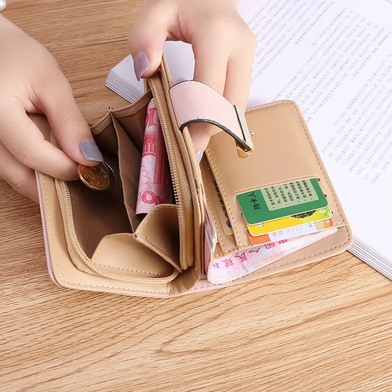 

2020 Design Women's Purse Zipper Leather Ladies Wallet Women Luxury Brand Small Female Wallet Hollow Leaves for Credit Cards
