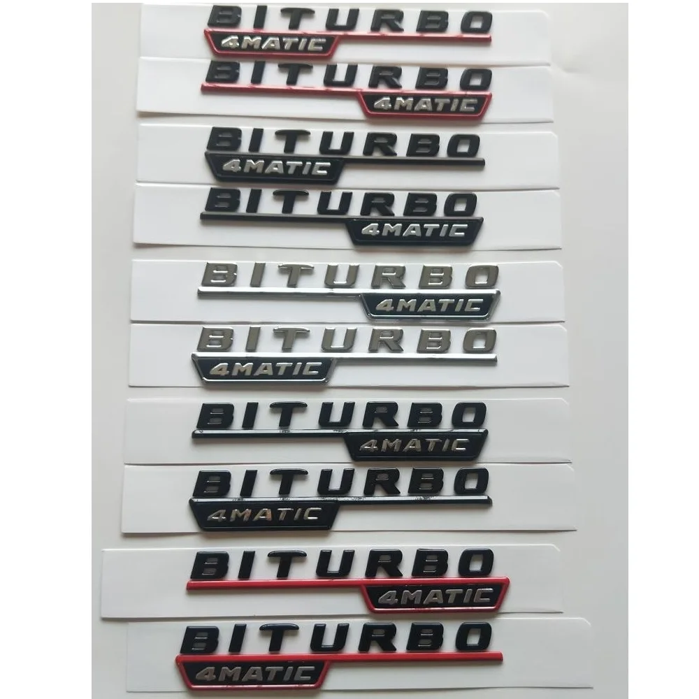 Хромированные черные и красные эмблемы BITURBO 4matic для Mercedes Benz C43 E43 GLC43 GLE43 GLS43 CLS53 AMG 1