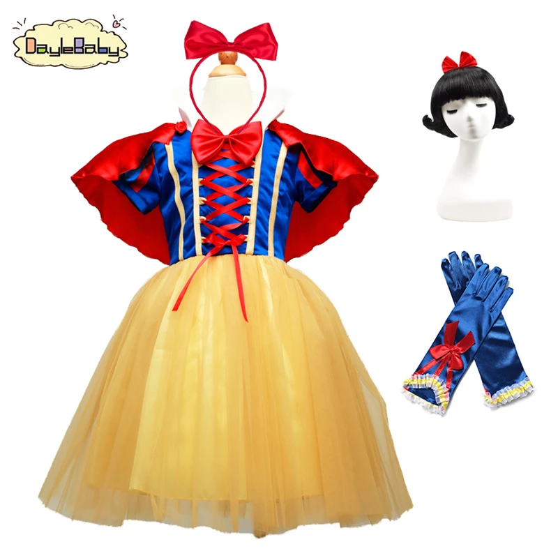 Snow White Princess Dress for Girls Fantasy Christmas Party Dresses Children Clothing Infant Girl Cosplay Costume Kids Clothes | Детская