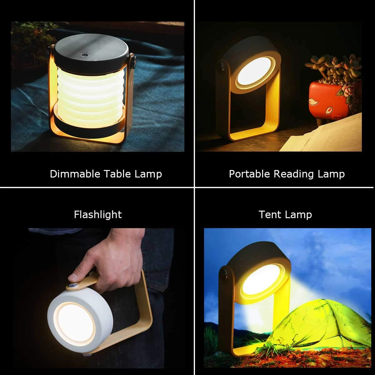 Складной светодиодный портативный фонарь водонепроницаемый прикроватный