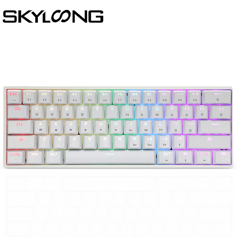 

Механическая клавиатура SKYLOONG GK61, программируемая игровая клавиатура с RGB-подсветкой, с желтым, красным, синим переключателем, для настольны...
