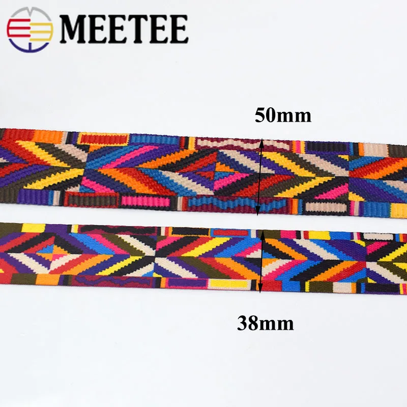 Meetee 5 м/38/50 мм Этническая жаккардовые лямки поясная сумка ленты набор сделай сам