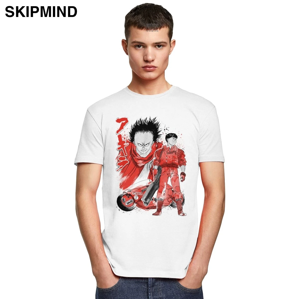 Модные мужские футболки Нео Токио хлопковая Футболка с круглым вырезом летние