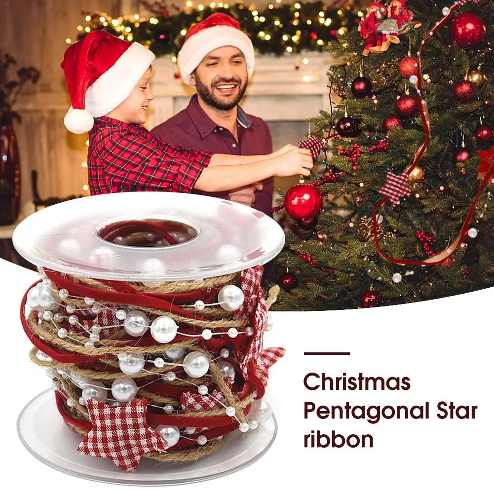 Рождество ручной работы пятиконечная звезда цепь лента для заворачивания