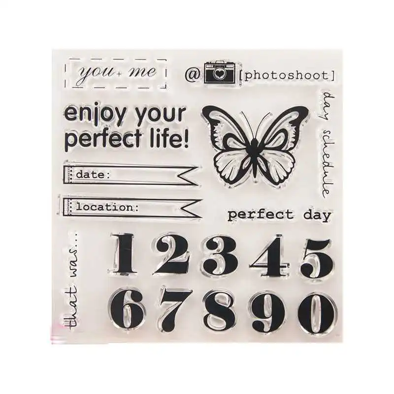 Прозрачные штампы номер даты идеальный день для скрапбукинга Силиконовая печать