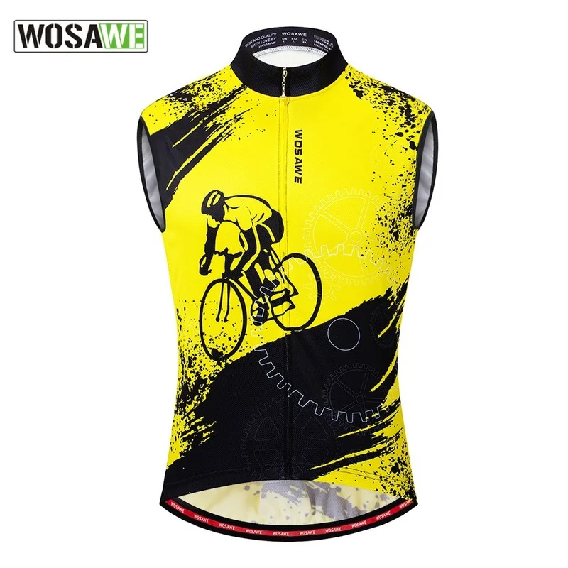 

Wosawe Sleeveless Cycling Vest Mountain Bike Riding Clothes Sleeveless Top Fast Dry Tight Vest Bike Sleeveless Jersey