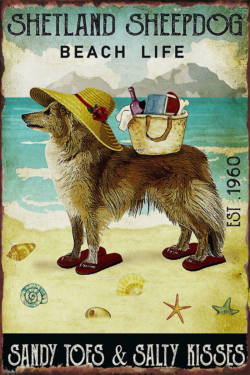 

Shetland Sheepdog Vintage Metal Sign Tin Sign Tin Plates Wall Decor Room Decoration Retro For Art Home Club Man Cave Cafe Pub