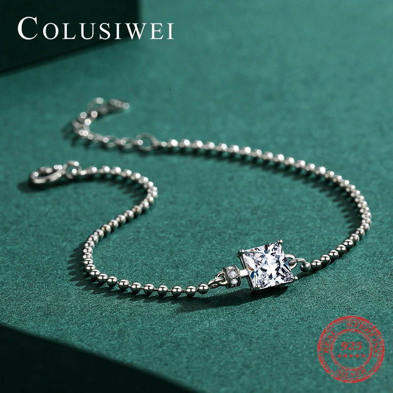 Colusiwei модные 925 стерлингового серебра изумрудно рубишь небольшой площади