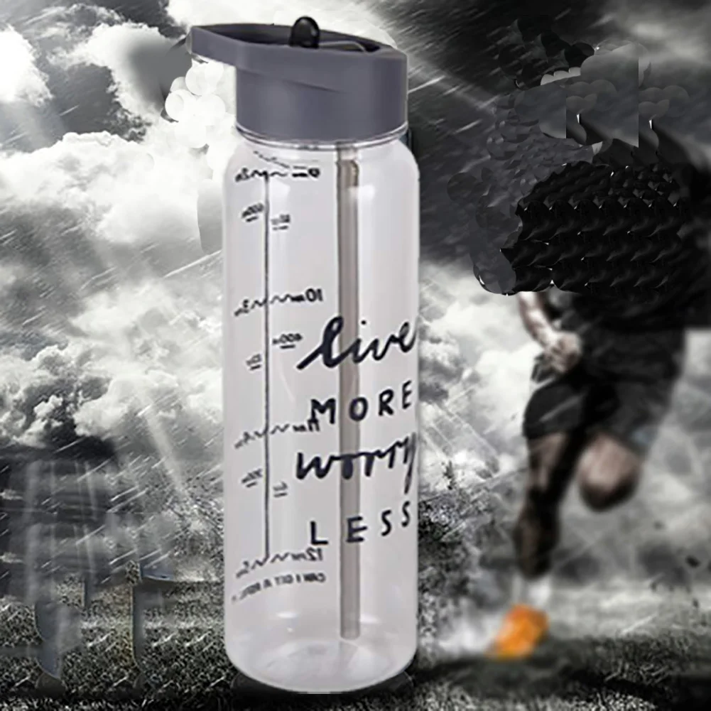 720 мл большая емкость переносная Спортивная бутылка для питья с маркером времени