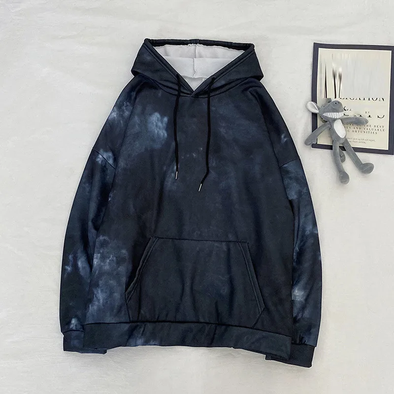 

Korean version Loose Splicing Hoodies Sweatshirt Women hooded Long Sleeve 100% Cotton 2020 Autumn all-match Pullover Jacket 5XL