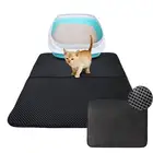 Коврик для кошачьего туалета, двухслойная Водонепроницаемая подстилка для кошачьего туалета, очень светильник, легко носить с собой, с гладкой поверхностью