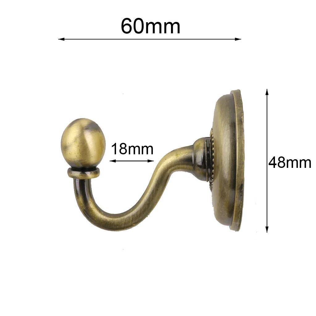 

2pcs/pair Metal Zinc Alloy Curtain Hooks Holdback Tassel Wall Tie Back Hanger Holder Hanging Accessory European Style Rack
