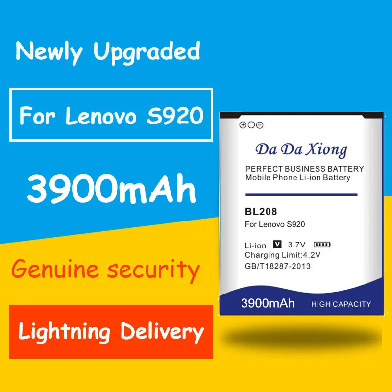 Бесплатная доставка 3900mAh BL208 BL-208 Аккумулятор для Lenovo S920 запасная батарея |