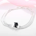 Браслет женский из серебра 925 пробы с плоской застежкой