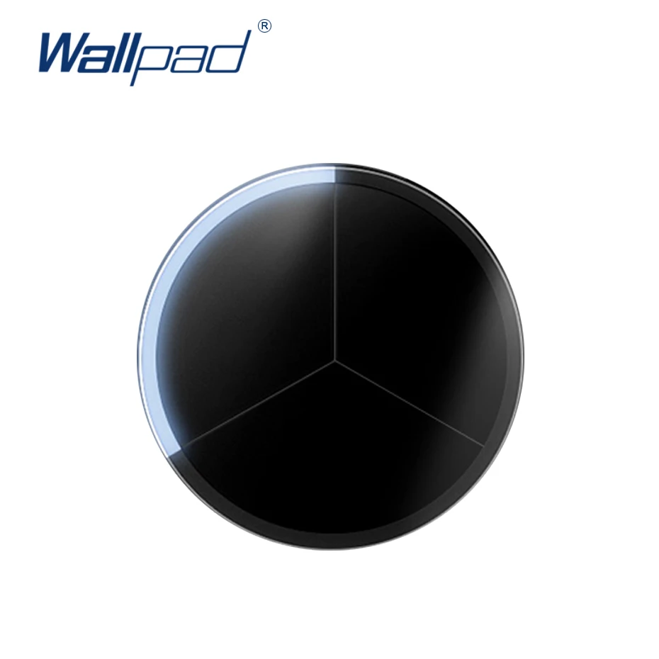 

Wallpad 3 Gang 1 Way Wall Light Switch Large Circle Blue LED Indicator Function Key Only Free Combination