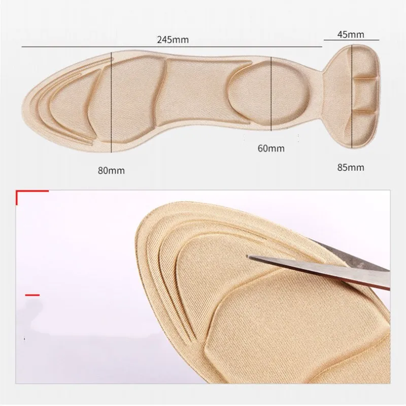 1 Pair Insole women shoe heel pads non slip pad Inserts soft sponge breathable massage woman heel protector insoles for shoes