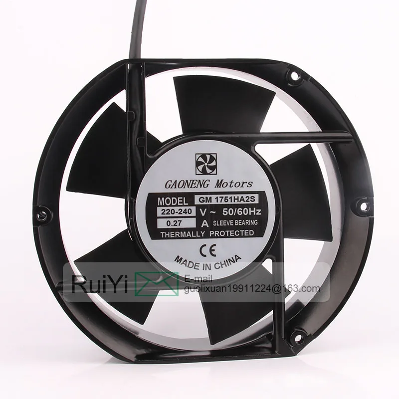 

Новый оригинальный аутентичный GM1751HA2B 220 В 0.27A 17251 17 см GM1751HA2S 172x150x38 мм охлаждающий вентилятор охлаждения графической карты кулер с 2 контактам...