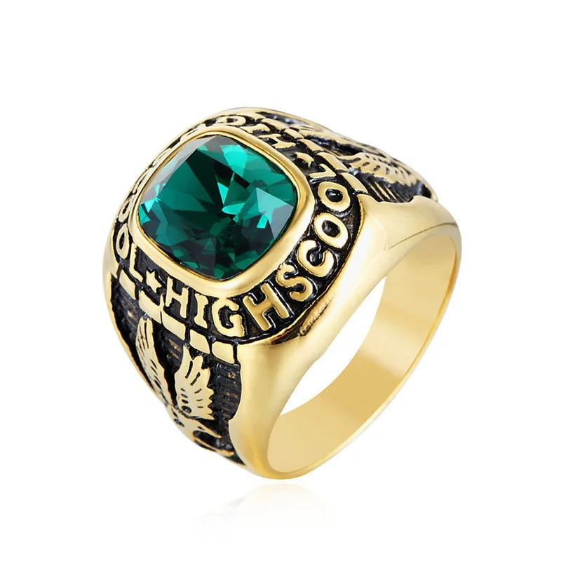 Золотой двуглавый орёл Американский кольцо для военнослужащего высокого SCOOLE