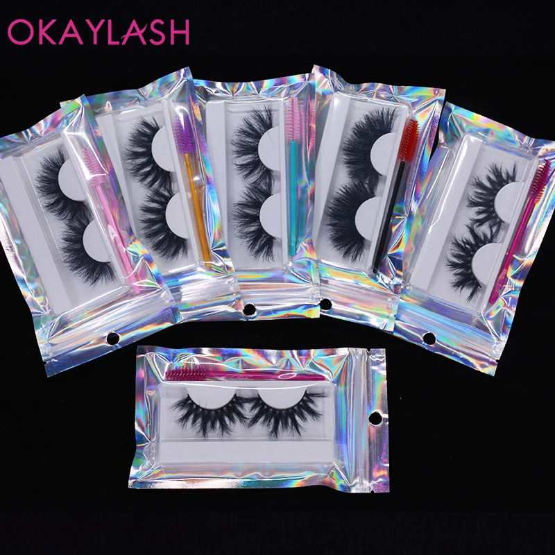 OKAYLASH с фокусным расстоянием 25 мм 1 пар/кор. класса люкс 3D пушистые 100% настоящие