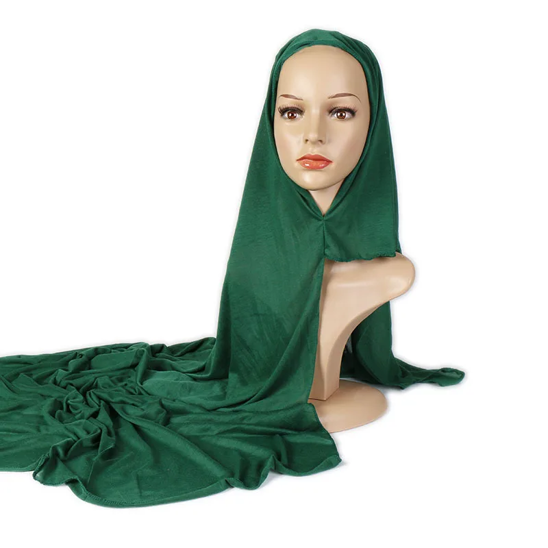 

21 Colors Plain Cotton Instant Jersey Hijab Women Long Elastic Shawl Scarf Maxi Wrap Snood Stole Foulards Muslim Sjaal 180*80Cm