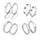 Набор Колец Sun Moon, регулируемые, для влюбленных, минималистский стиль, обручальное, простое, в любом стиле, Подарочная бижутерия
