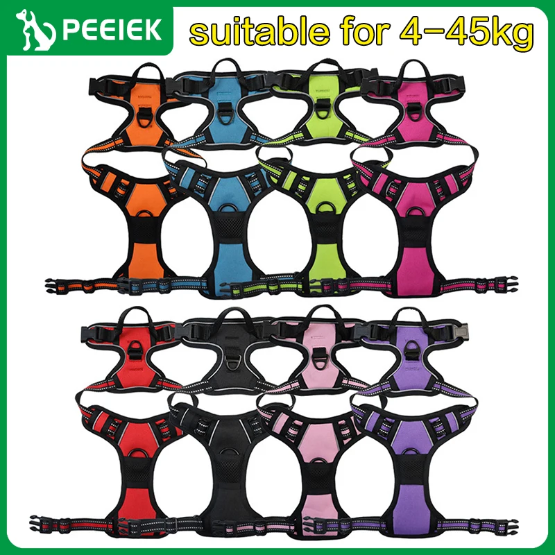 

New Big Dog Harness Vest Reflective Adjustable Pet Chest Strap Training Pets Harnesses No Pull for Small Medium Large Dogs Stuff