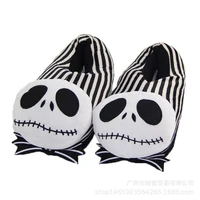 jacks skull cartoon slippers christmas eve thrill jack anime surrounding plush cotton shoes winter foot wrap shoes