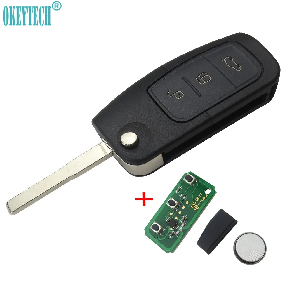 OkeyTech 315 МГц 433 4D63 чип 3 кнопки флип складной пульт дистанционного управления