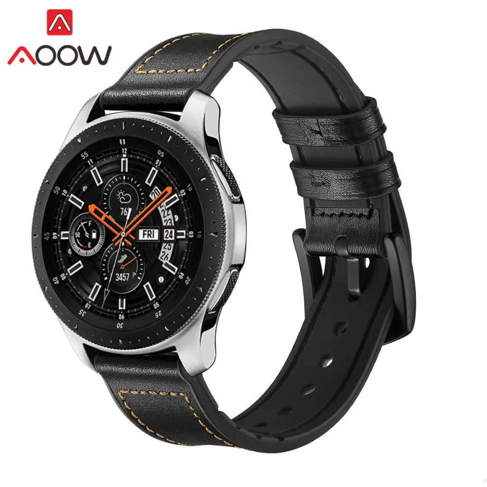 20 мм 22 мм силиконовый ремешок из натуральной кожи для samsung Galaxy Watch 42 мм 46 мм gear S3 S2 спортивный сменный Браслет ремешок